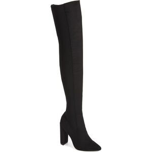 Women's Black Over-the-Knee Stretch Boots - Steve Madden Essence